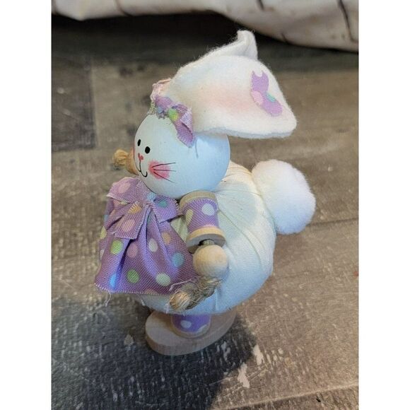 Rabbit bunny‎ Easter purple polka dot dress home decor plush figure - Picture 2 of 5
